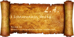 Lichtenstein Anita névjegykártya